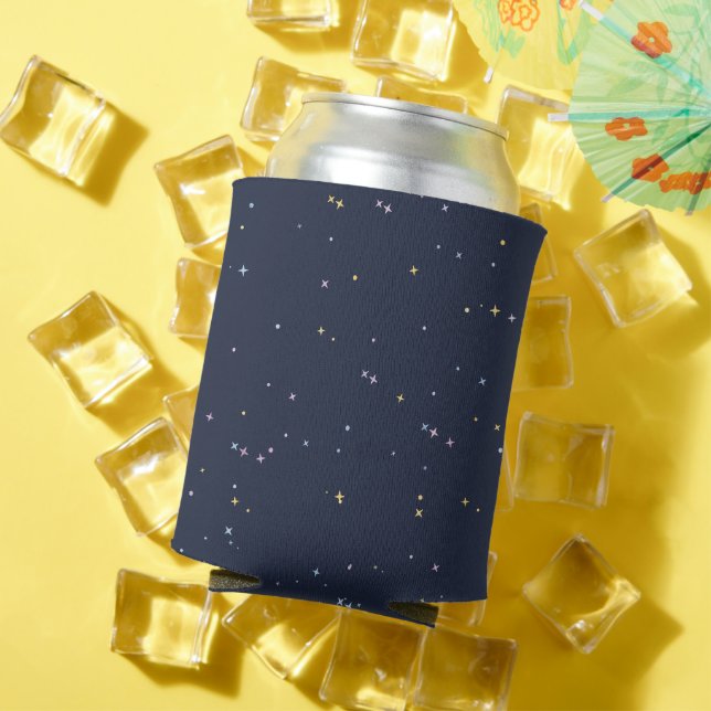 Cute Stars On A Sparkling Night Sky Can Cooler (In Situ Summer)