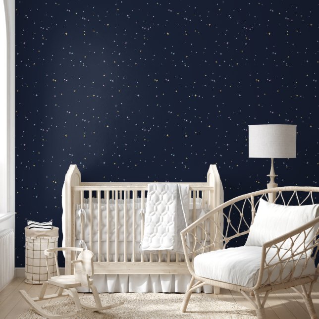 Cute Stars On A Sparkling Night Sky Wallpaper (Kids)