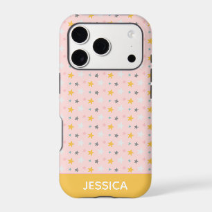 Cute Stars Pattern in Pink and Yellow Personalised
