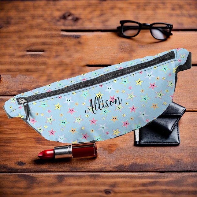 Cute stars with faces in pastel colours, custom  bum bags (Creator Uploaded)