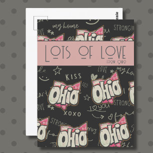 Cute State of Ohio lots of love greeting Postcard