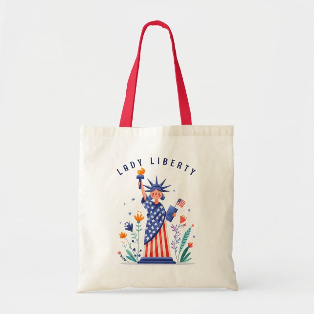 Cute Statue of Liberty NYC Tote Bag (Front)