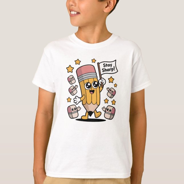 Cute Stay Sharp Pencil Kids Shirt (Front)