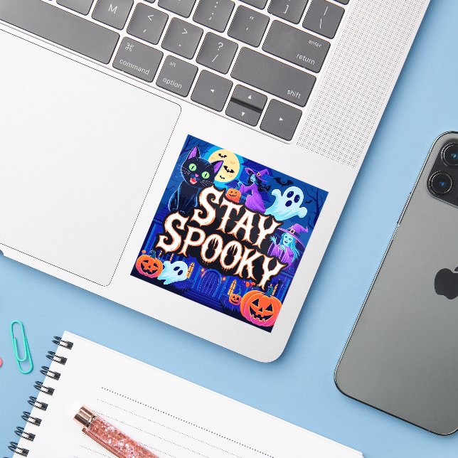 Cute stay spooky halloween (Laptop w/ iPhone)