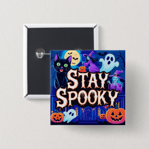 Cute stay spooky halloween 15 cm square badge