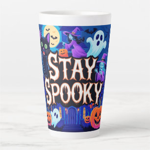 Cute stay spooky halloween latte mug