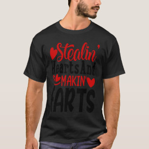 Cute Stealing Hearts Valentine Valentines Day Roma T-Shirt