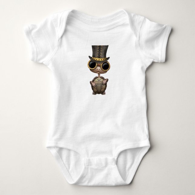 Cute Steampunk Baby Turtle Bodysuit (Front)