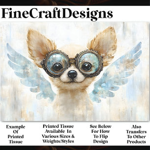 Cute Steampunk Chihuahua With Wings AV7 Decoupage Tissue Paper