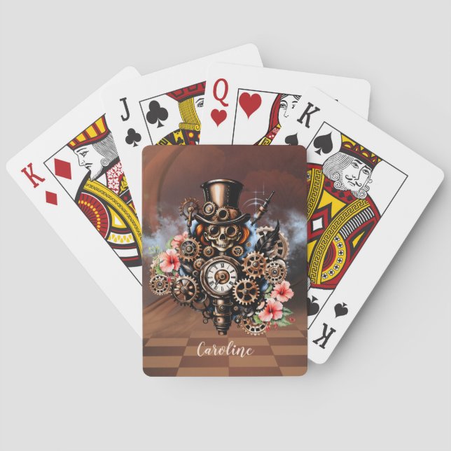 Cute steampunk design playing cards (Back)