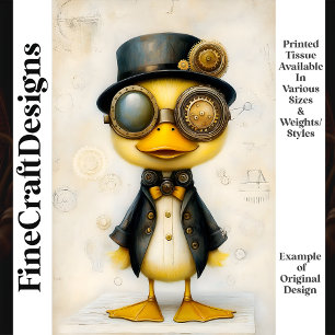 Cute Steampunk Duckling In Clothes K8 Decoupage Tissue Paper