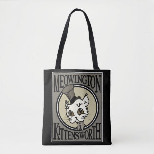 CUTE STEAMPUNK KITTY CAT ALL OVER PRINT TOTE BAG