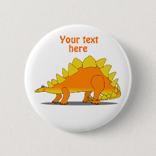 Cute Stegosaurus Dinosaur Cartoon Template 6 Cm Round Badge