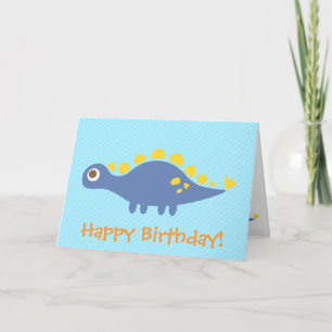 Cute Stegosaurus dinosaur kids happy birthday Card