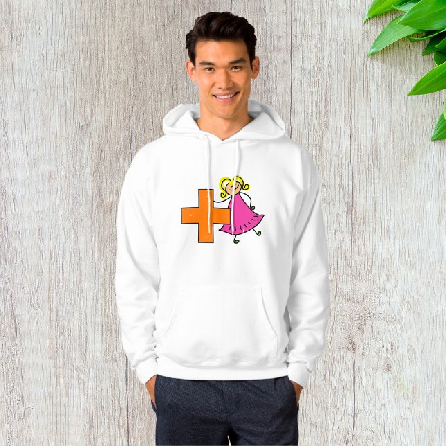 Cute Stick Figure Girl with Plus Sign  Hoodie (Creator Uploaded)