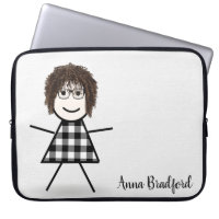 Cute Stick Girl with Hair and Name