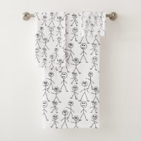 Cute Stick Man Figures Black and White