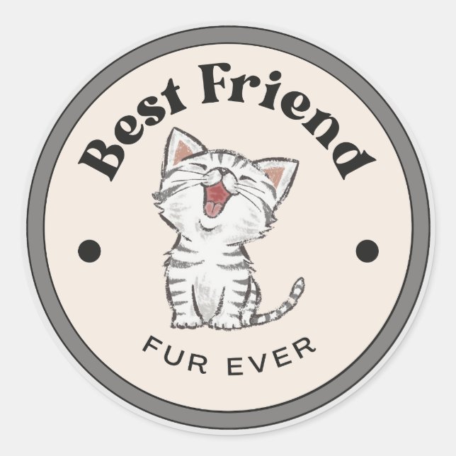 CUTE! Stickers - Best Friend Fur Ever - Kitty (Front)