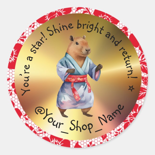 Cute Stickers, Happy Customers! 🎁 Classic Round Sticker (Front)
