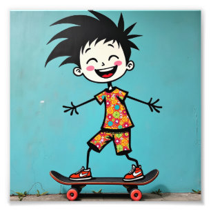 Cute stickman photo print