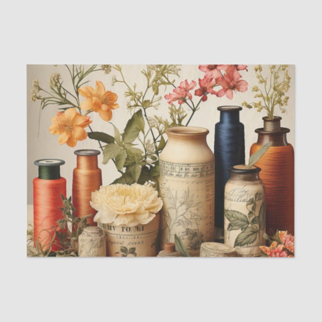Cute still life lovers decoupage tissue paper (Front)