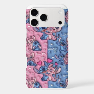 Cute Stitch and Angel Blue & Pink Pattern iPhone 1