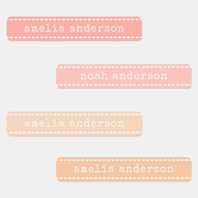 Cute Stitches Ribbon Pastel Waterproof Name Label (Group)