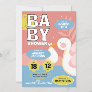 Cute Stork Baby Shower Invitation