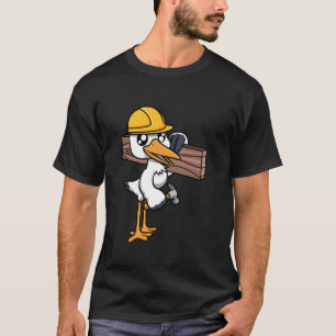 Cute Stork Craftsman Worker Artisan Bird T-Shirt