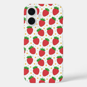 Cute Strawberries and stars iPhone 16 Case