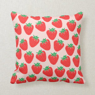 Cute Strawberries Throw Pillow