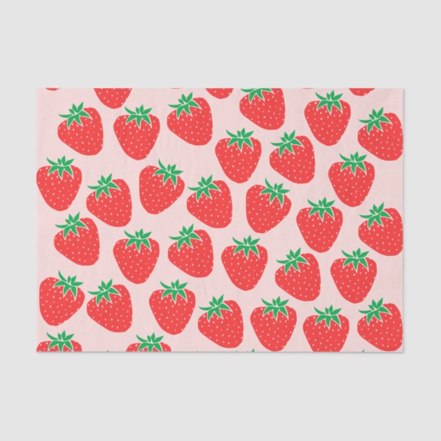 Cute Strawberries Tissue Paper (Front)