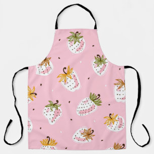 Cute Strawberries Vintage Fruit Wallpaper Apron