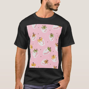 Cute Strawberries Vintage Fruit Wallpaper T-Shirt