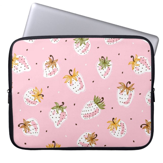 Cute Strawberries vintage Seamless pattern. Fruit  Laptop Sleeve (Front)