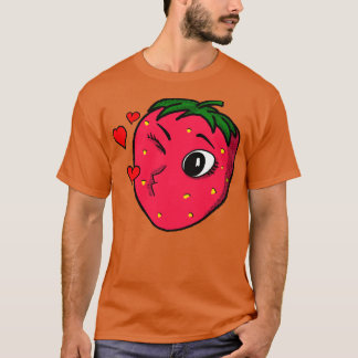 Cute Strawberry Art Retro toon Fruit T-Shirt