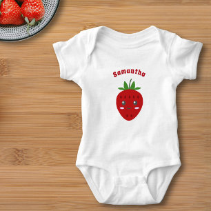 Cute Strawberry  Baby Bodysuit