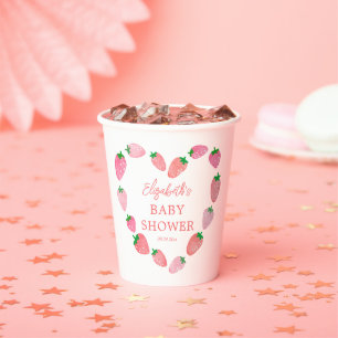 Cute Strawberry Baby Shower Paper Cups