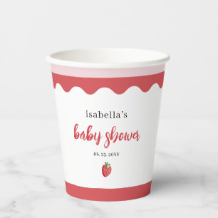 Cute Strawberry Baby Shower Paper Cups