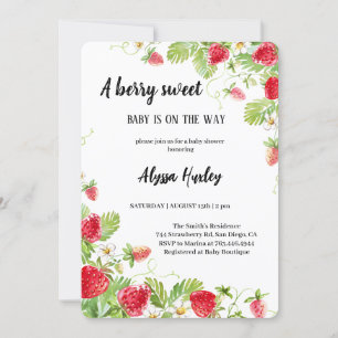 cute STRAWBERRY BABYSHOWER INVITATION