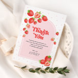 Cute Strawberry Berry First 1st Birthday Thank You Card<br><div class="desc">Thank your guest with our strawberry themed thank you cards!</div>