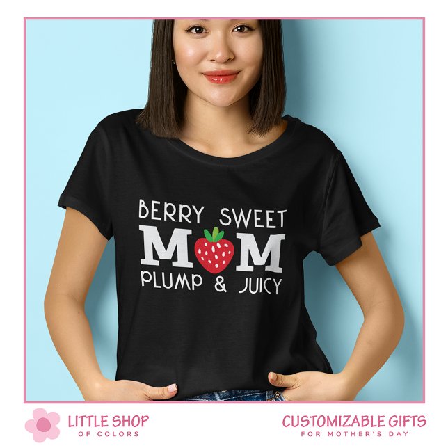 Cute Strawberry Berry Sweet Mum Customisable T-Shirt (Creator Uploaded)