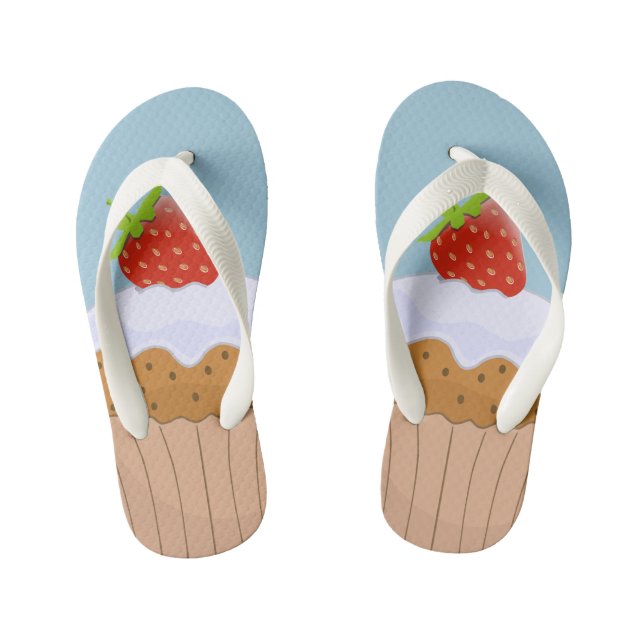 Cute Strawberry Bun Kid's Jandals (Footbed)