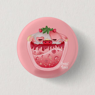 Cute Strawberry Button — Pink Design