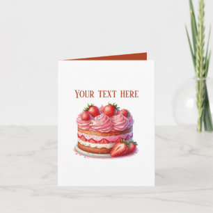 Cute strawberry cake Bakery vendors customizable Card
