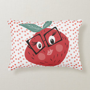 Cute Strawberry Cartoon Hand Drawn Doodle    Decorative Cushion