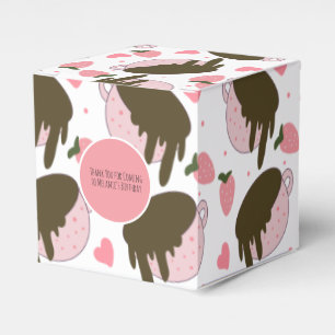 Cute Strawberry Chocolate Dripping Coffee Hearts Favour Box