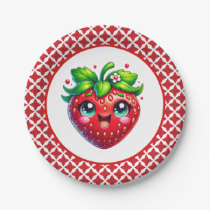 Cute strawberry Festival party Paper Plate