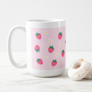 Cute strawberry flower image mug