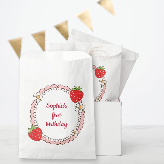 Cute Strawberry Frame Birthday Favour Bags (Creator Uploaded)